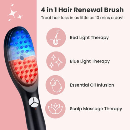 4-in-1 Scalp Massager & Red Light Hair Brush